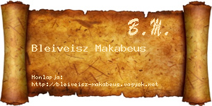 Bleiveisz Makabeus névjegykártya